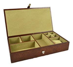Tan Buffalo Leather Jewellery Box, Length 36cm