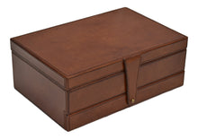 Tan Buffalo Leather Jewellery Box L29cm