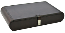 Dark Brown Buffalo Leather Jewellery Box L30cm