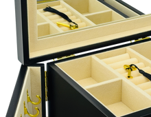 Harrowdene® Premium Edition Matte Black Jewellery Box with Side Panels 28.5cm