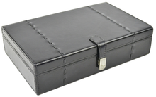 Black Buffalo Leather Jewellery Box L27cm