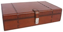 Tan Buffalo Leather Jewellery Box, Length 27cm