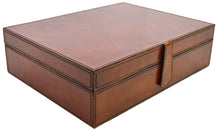 Tan Buffalo Leather Jewellery Box, Length 28cm