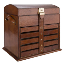 Very Large Tan Buffalo Leather Jewellery Box L25cm
