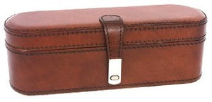 Tan Buffalo Leather Jewellery Box, Length 21cm