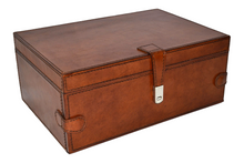 Tan Buffalo Leather Jewellery Box, Length 29cm