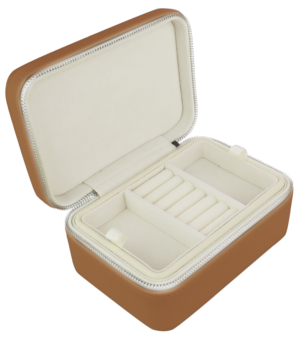 Evolve Tan Travel Jewellery Box