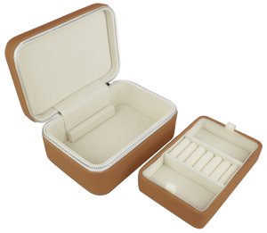 Evolve Tan Travel Jewellery Box