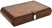 Tan Buffalo Leather Jewellery Box, Length 30cm