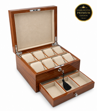 Harrowdene® Amberwood 8-Watch Box with Drawer — Premium Edition