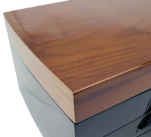 Harrowdene Walnut & Black High Gloss Jewellery Box 2-Drawer 35cm — Premium Edition