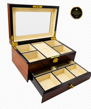 Harrowdene® Premium Edition European Walnut High Gloss Jewellery Box 1-Drawer 28cm