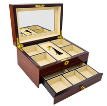 Harrowdene® Premium  Edition  European Walnut High Gloss Jewellery Box 1-Drawer 32cm