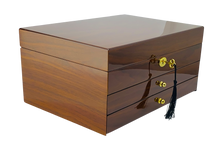 NEW European Walnut High Gloss 2-Drawer Wooden Jewellery Box L35cm