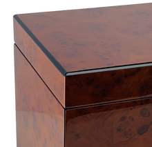 NEW Maple Burl & Black High Gloss Wood Jewellery Box L28cm