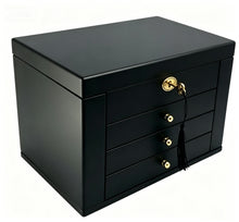 PRE-ORDER: Harrowdene Matte Black Jewellery Box with Side Panels 28.5cm — Premium Edition