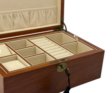 Harrowdene® European Walnut Silk Finish Jewellery Box with Liftout Tray 30cm — Premium Edition