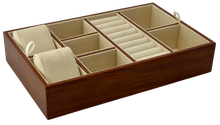 Harrowdene® European Walnut Silk Finish Jewellery Box with Liftout Tray 30cm — Premium Edition