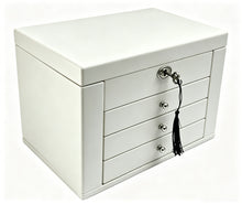 PRE-ORDER: Harrowdene Matte White Jewellery Box with Side Panels 28.5cm — Premium Edition