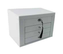 Harrowdene® Premium Edition Matte White Jewellery Box with Side Panels 28.5cm