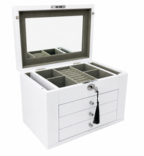 Harrowdene® Premium Edition Matte White Jewellery Box with Side Panels 28.5cm
