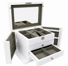 Harrowdene® Premium Edition Matte White Jewellery Box with Side Panels 28.5cm