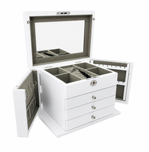 Harrowdene® Premium Edition Matte White Jewellery Box with Side Panels 28.5cm