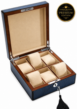 Blue Lizard Piano Finish Jewellery & Watch Box - 20cm