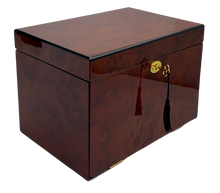 Harrowdene Maple Burl & Black High Gloss Jewellery Box 28cm