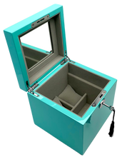 Small Turquoise High Gloss Wood Jewellery Box L16cm