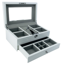 White High Gloss 1-Drawer Wooden Jewellery Box L28cm