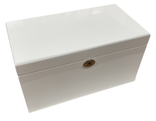 White High Gloss Wood Jewellery Box L30cm