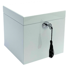Small White High Gloss Wood Jewellery Box L16cm