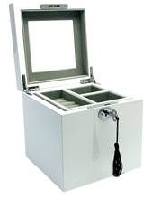 Small White High Gloss Wood Jewellery Box L16cm