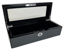 Carbon Fibre High Gloss 5-Watch Box, Length 28cm