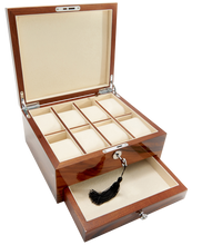 Brazilian Rosewood Piano Finish Timber Jewellery & Watch Box L24.5cm