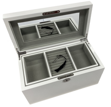 White High Gloss Wood Jewellery Box L30cm
