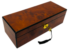 Maple Burl & Black Matte Key Lock 5-Watch Box L28cm