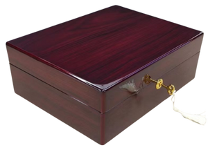 Rosewood Piano Finish Timber Jewellery Box with Liftout Tray L31cm