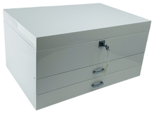 Very Large High Gloss White Wooden Jewellery, 2-Drawers L41cm