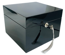 Small Black High Gloss Wood Jewellery Box L19cm