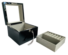 Small Black High Gloss Wood Jewellery Box L19cm