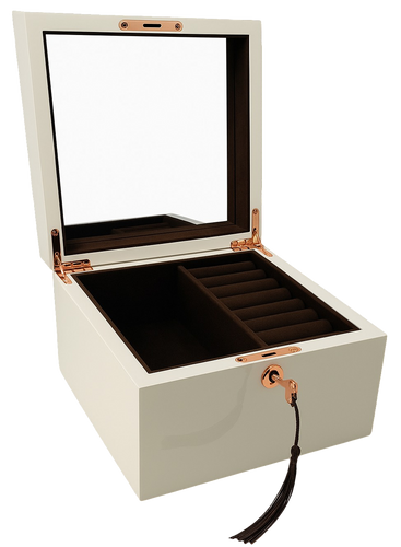 Small Cameo High Gloss Wood Jewellery Box L19cm