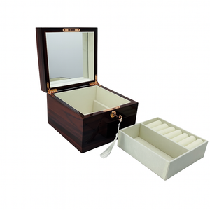 Small Jarrah High Gloss Wood Jewellery Box L19cm