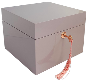 Small Lilac High Gloss Wood Jewellery Box L19cm
