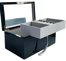 Black High Gloss Wood Jewellery Box L28cm