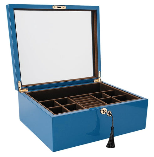 Azure High Gloss Wood Jewellery Box L35cm