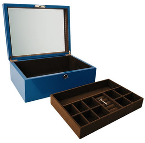 Azure High Gloss Wood Jewellery Box L35cm