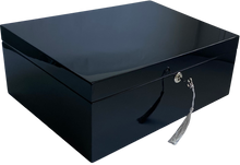 Black High Gloss Wood Jewellery Box L35cm