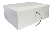 White High Gloss Wood Jewellery Box, Length 35cm